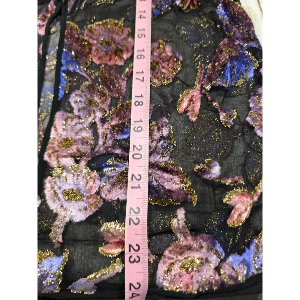 Judy Hornby Couture 3pc Silk Set Floral Devore Jacket Camisole Maxi Skirt Size 4 - Picture 9 of 16